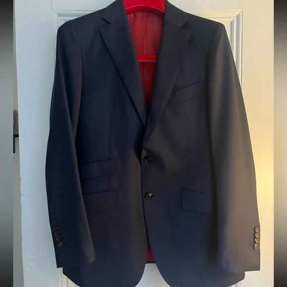 Dark blue custom Suit Supply suit